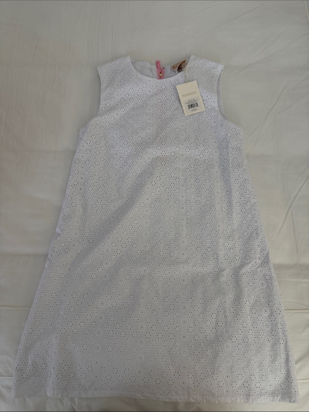 The Beaufort Bonnet Company White Eyelet Sleeveless A-Line Dress